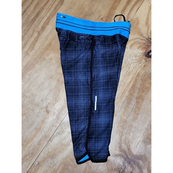 nike dri fit running capri medium Blue Pullon Drawstring Zip Pocket @Z - Picture 2 of 12